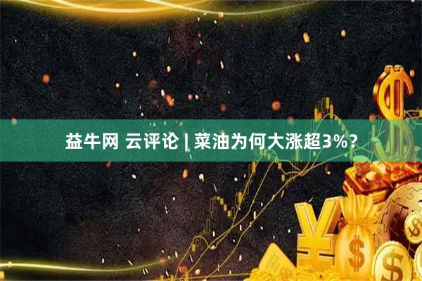 益牛网 云评论 | 菜油为何大涨超3%？